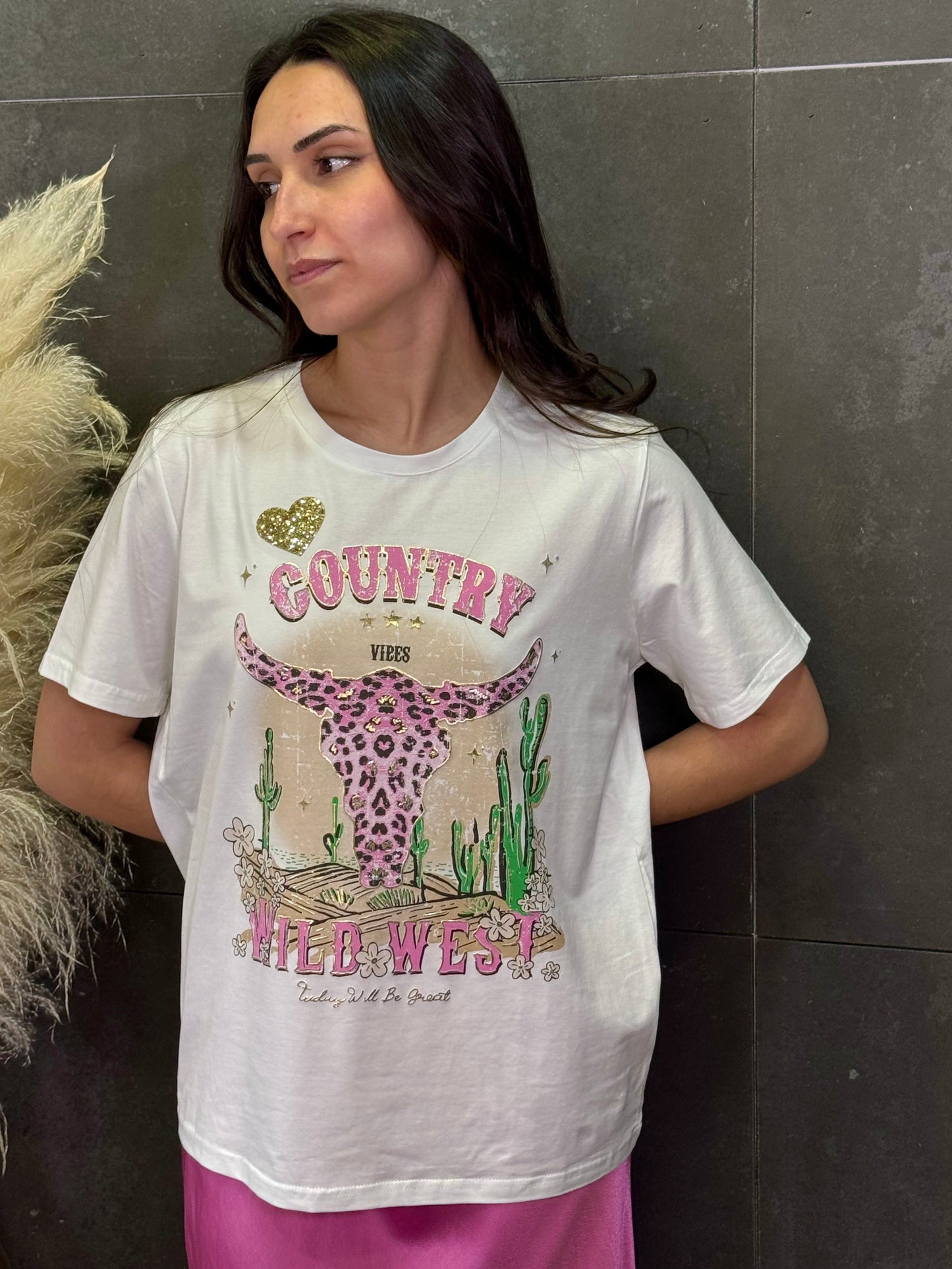 Camiseta Cowboy rosa