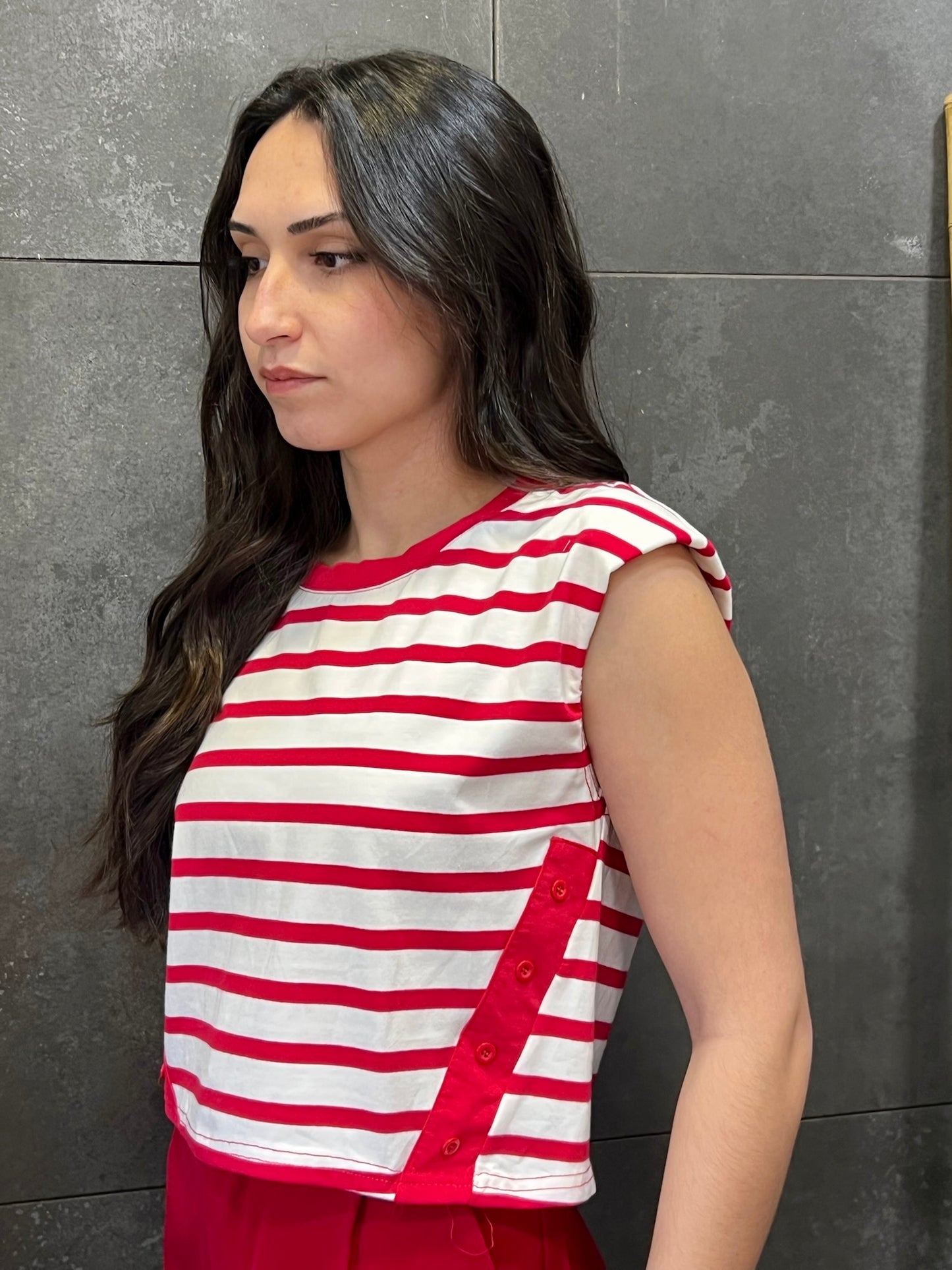 Camiseta Crop Rayas