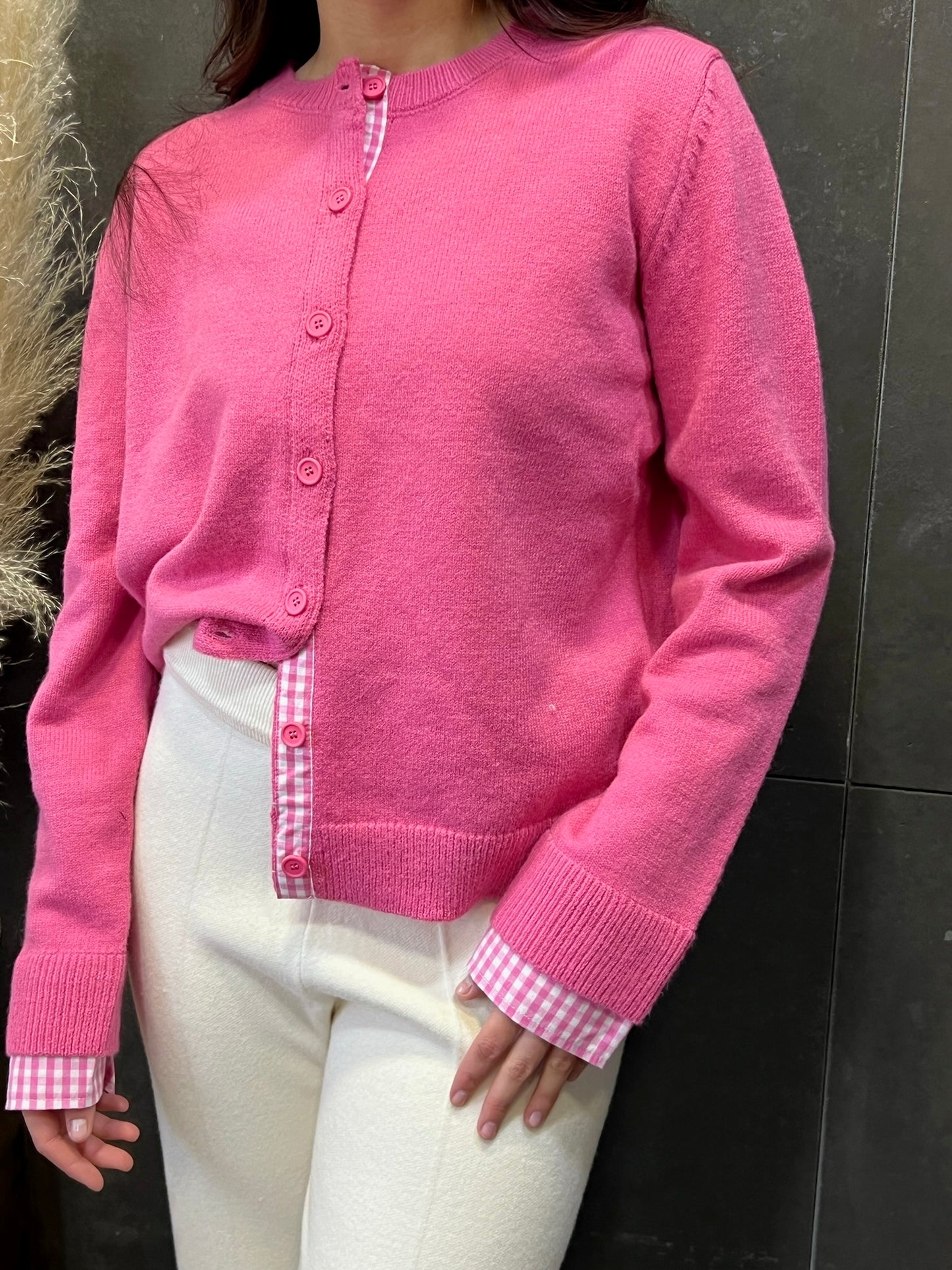 Chaqueta Vichy fucsia