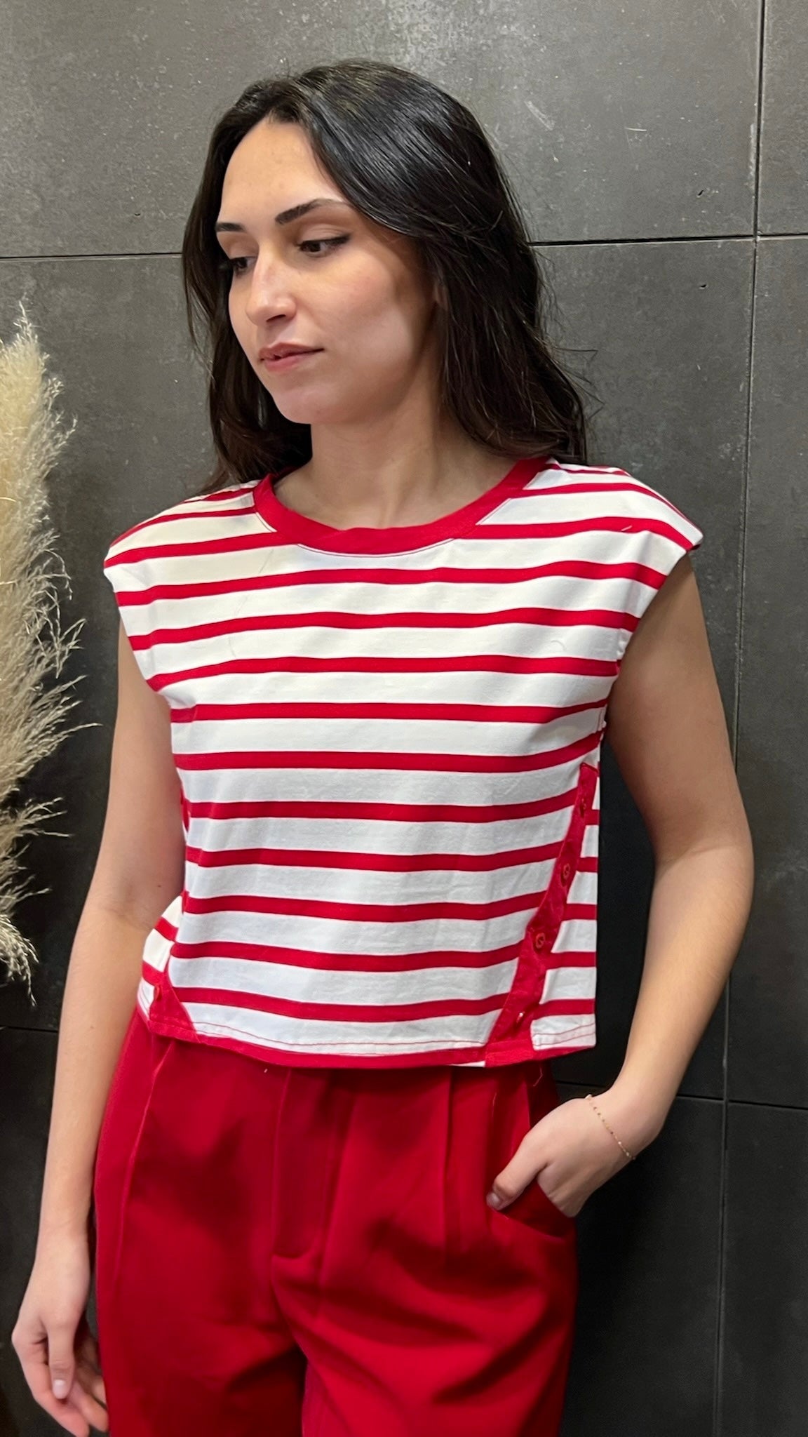 Camiseta Crop Rayas