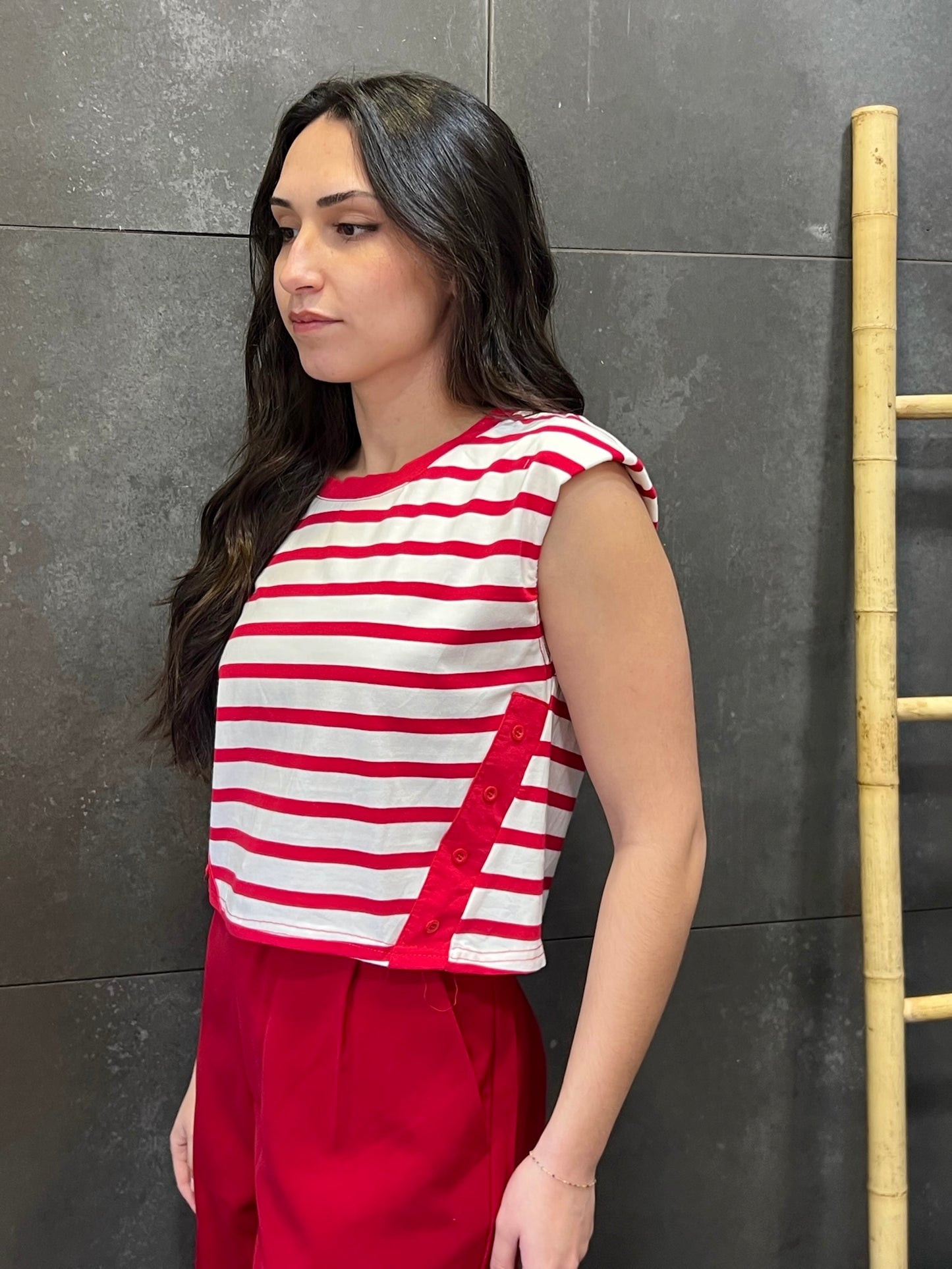 Camiseta Crop Rayas