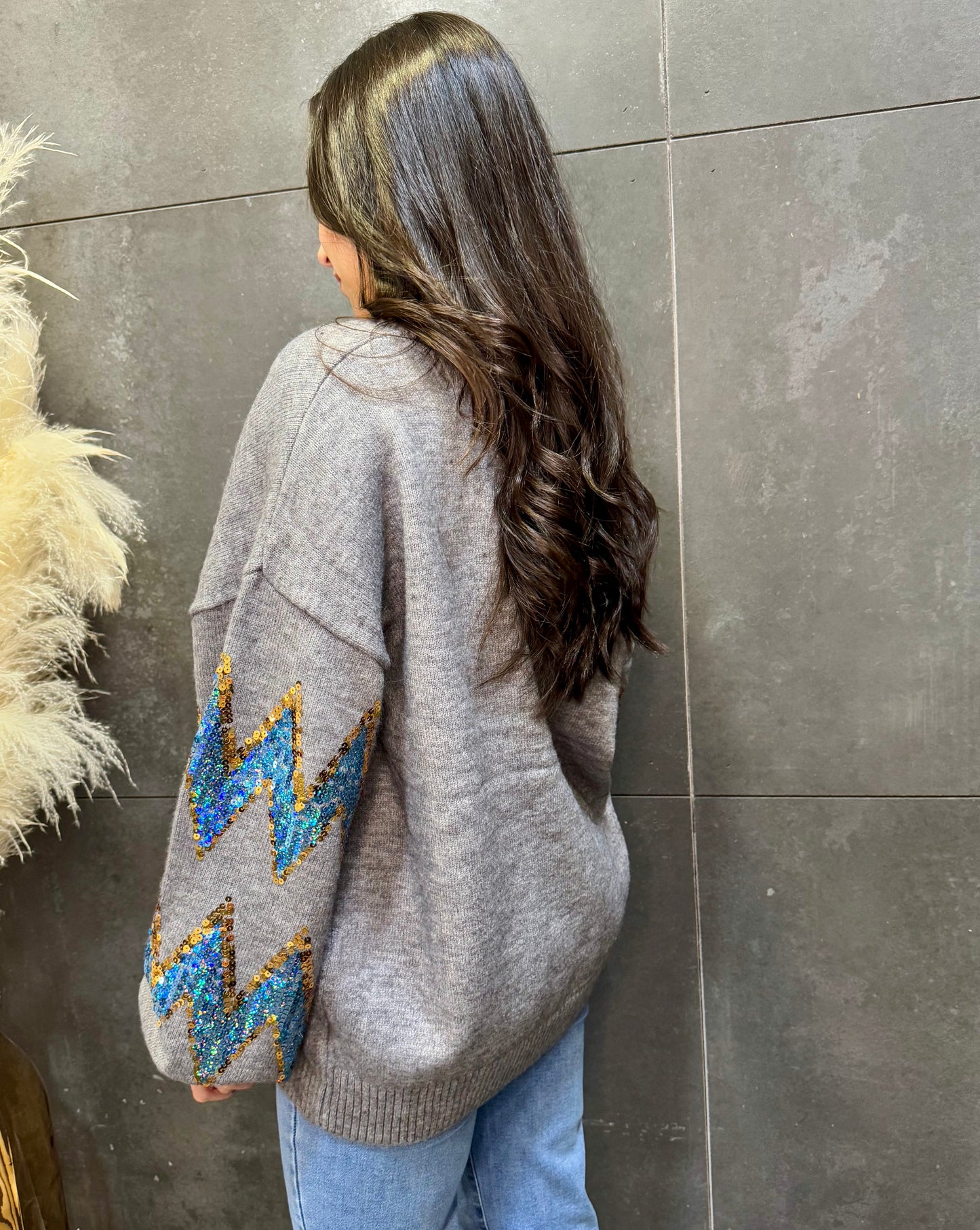 Cardigan Cenefa Gris