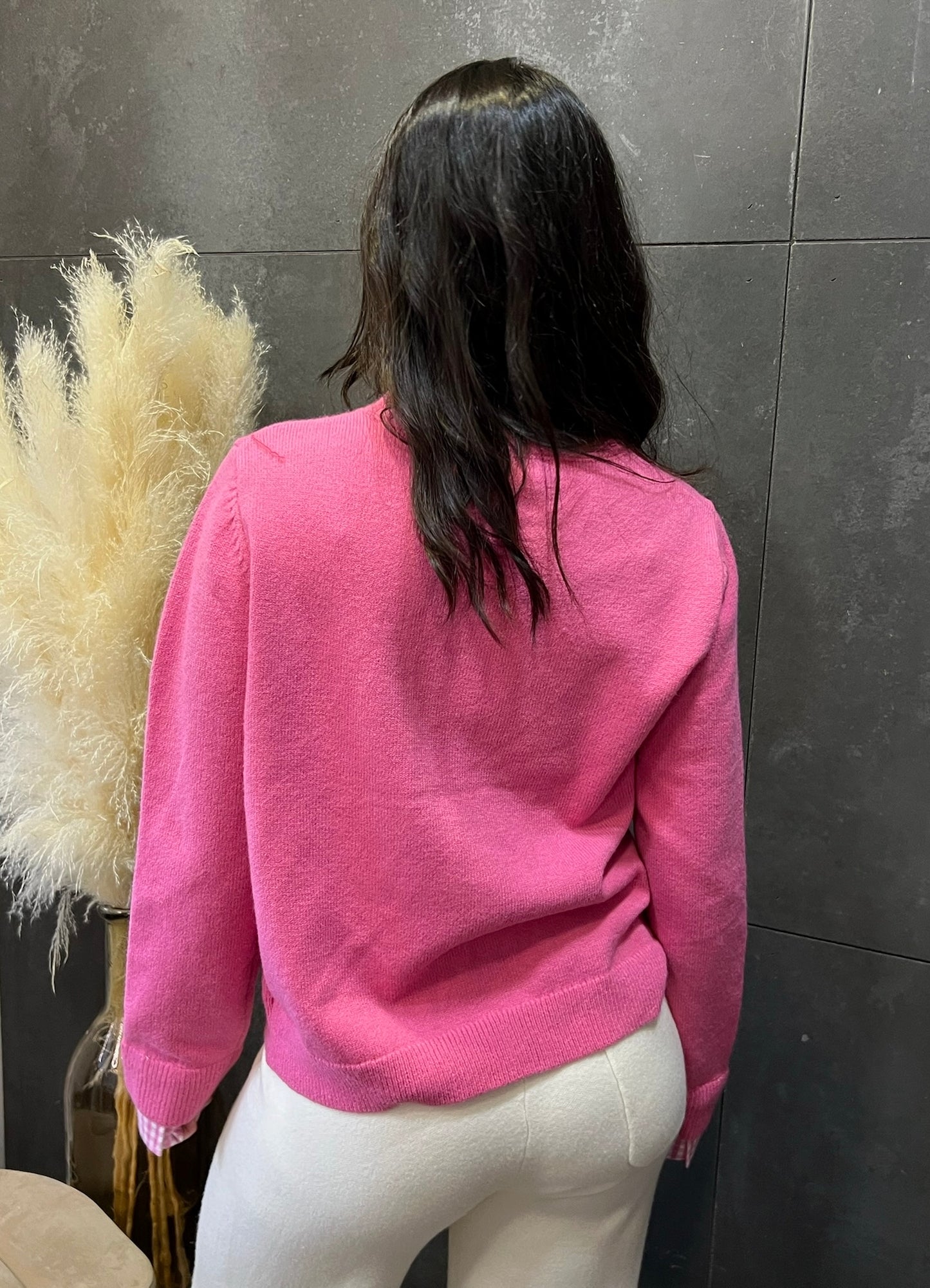 Chaqueta Vichy fucsia
