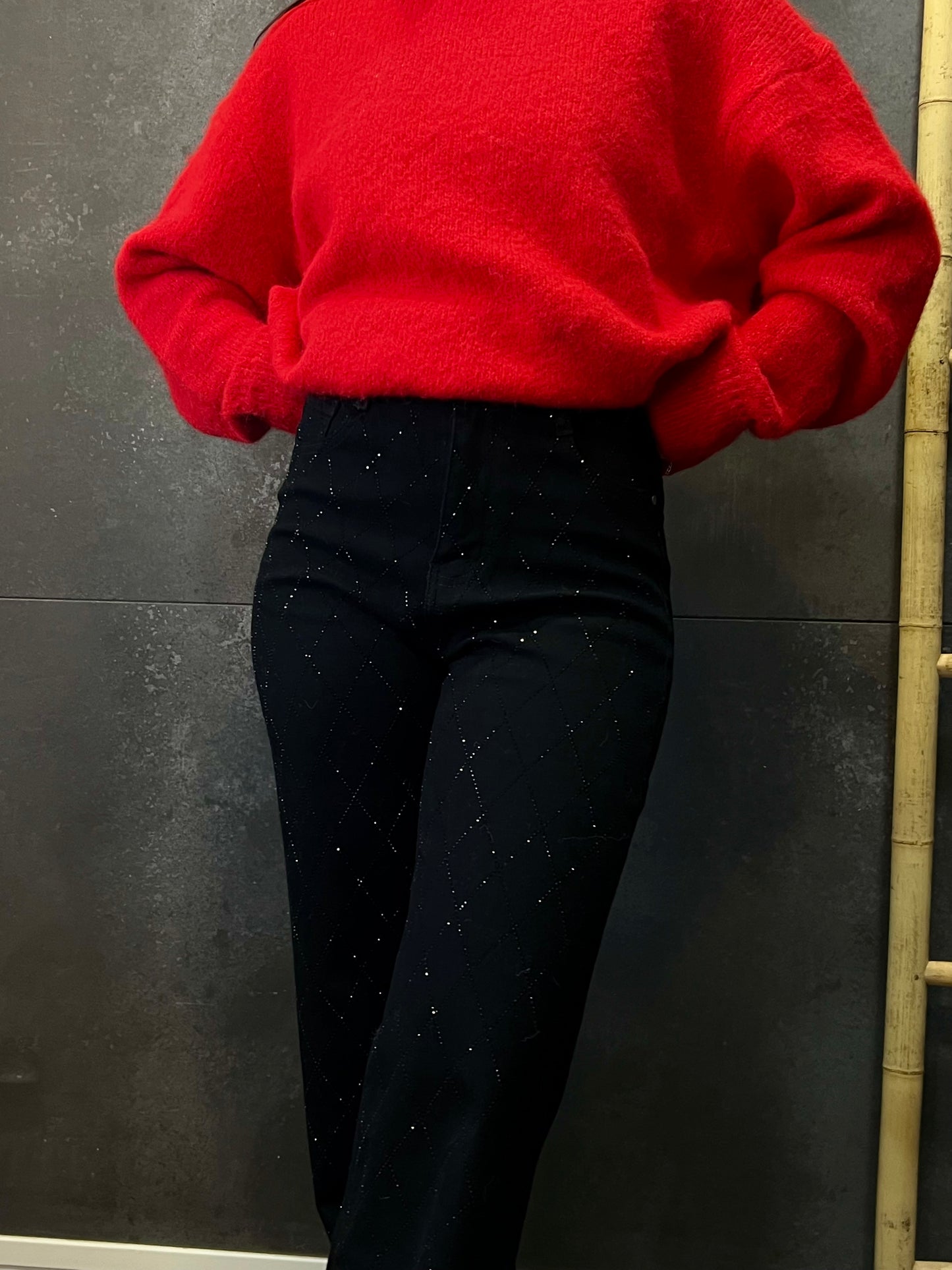Pantalón Rombos Negro