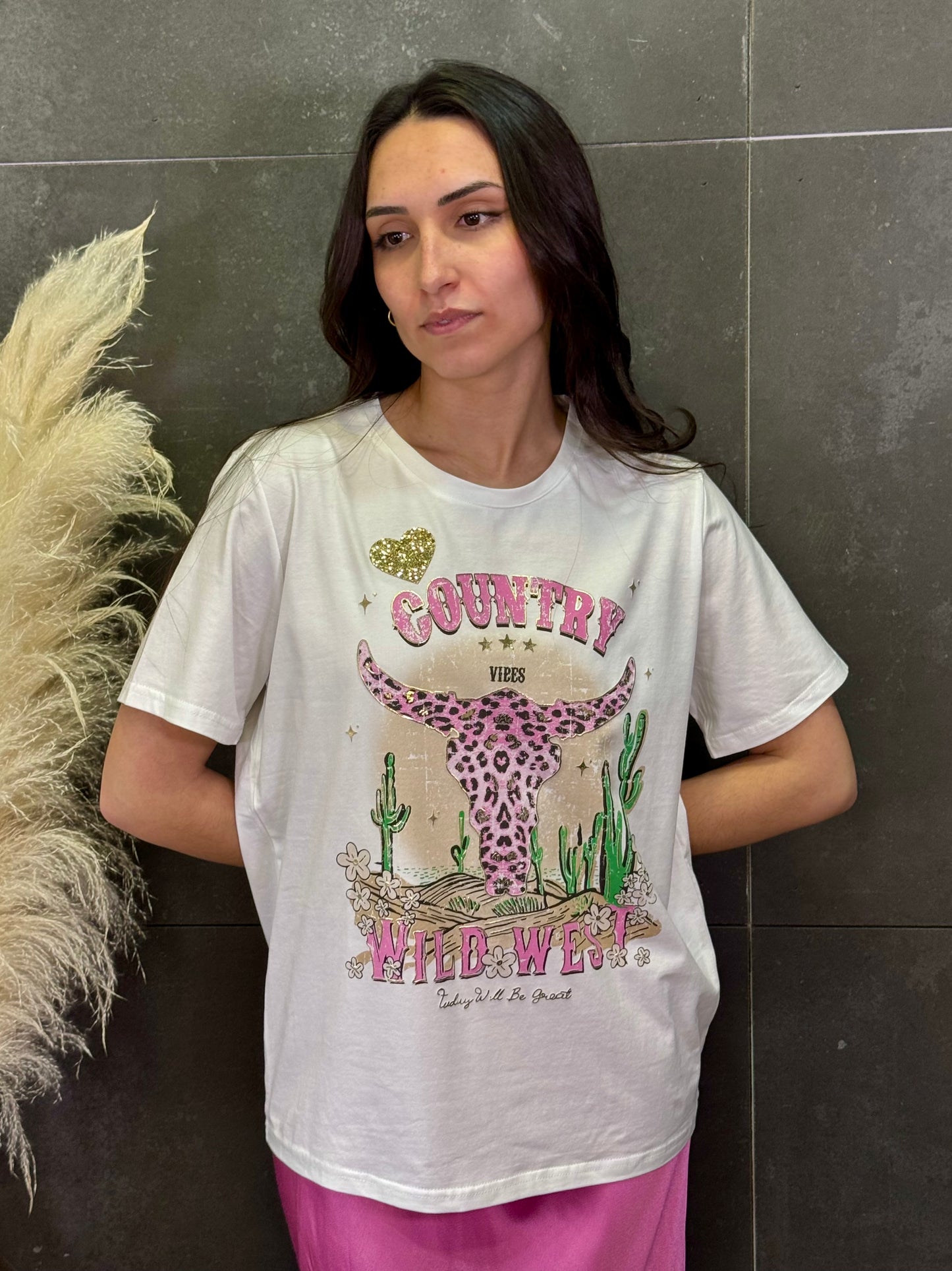 Camiseta Cowboy rosa