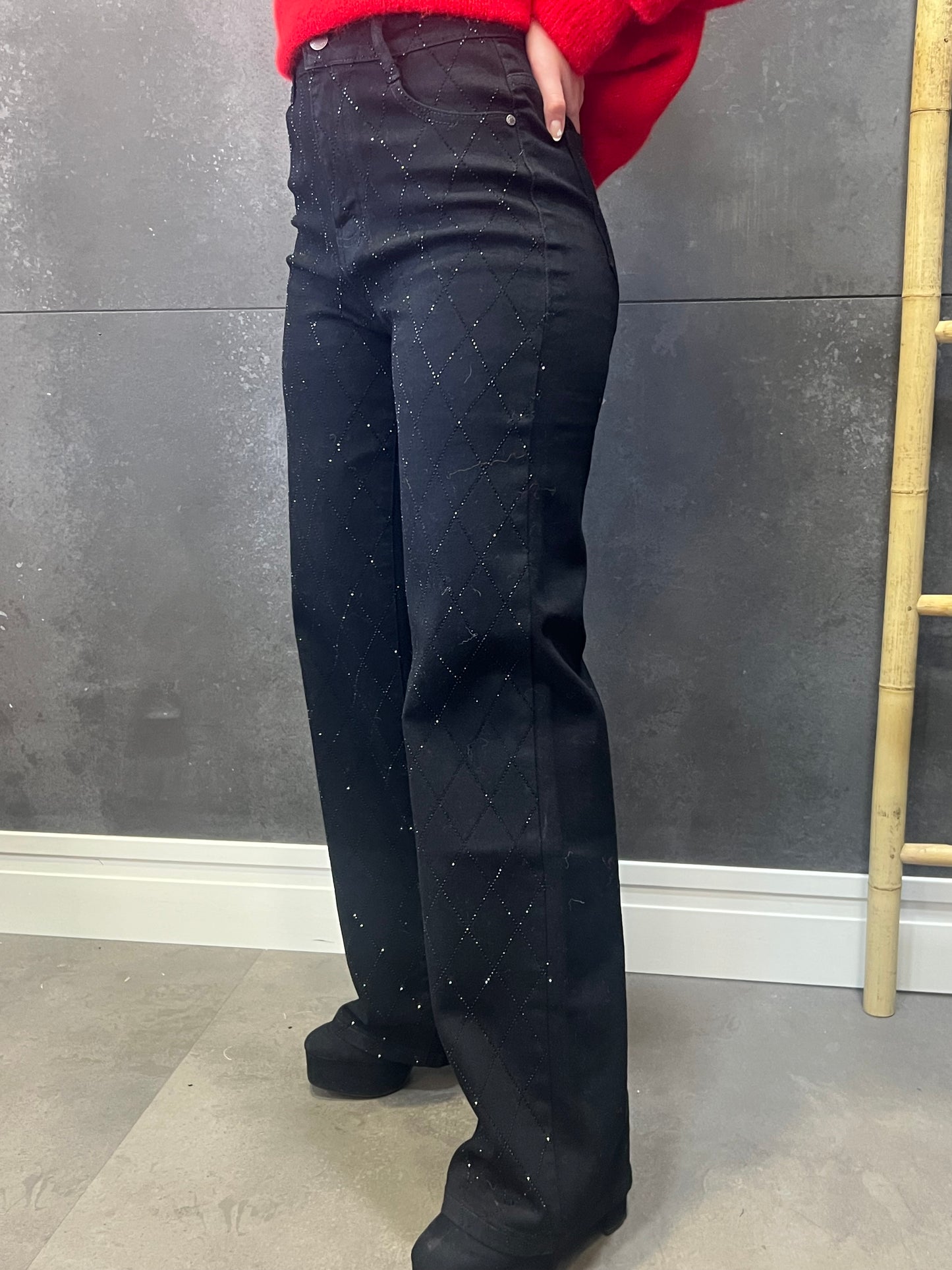 Pantalón Rombos Negro