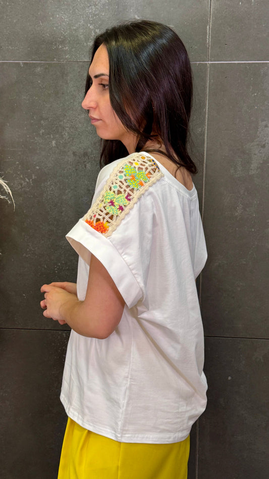 Camiseta Crochet hombros