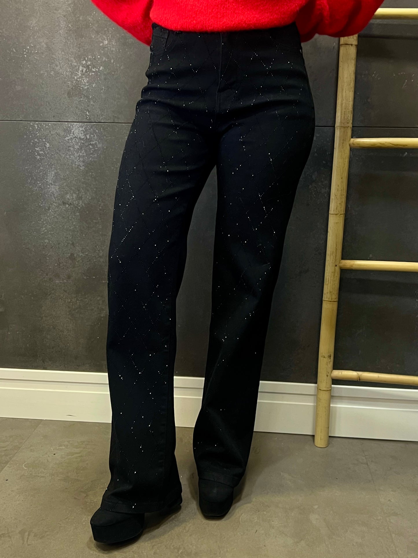 Pantalón Rombos Negro