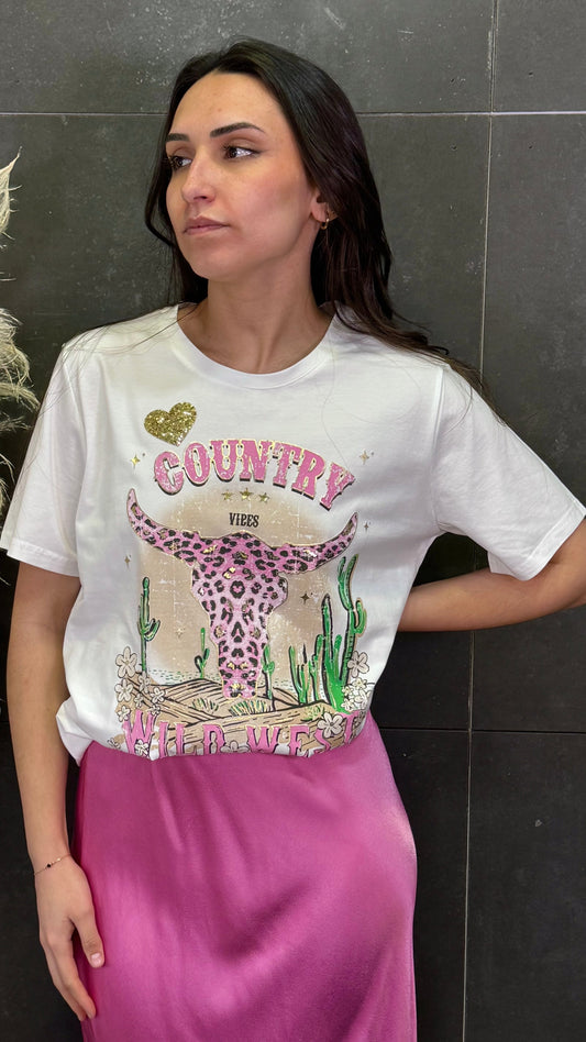 Camiseta Cowboy rosa