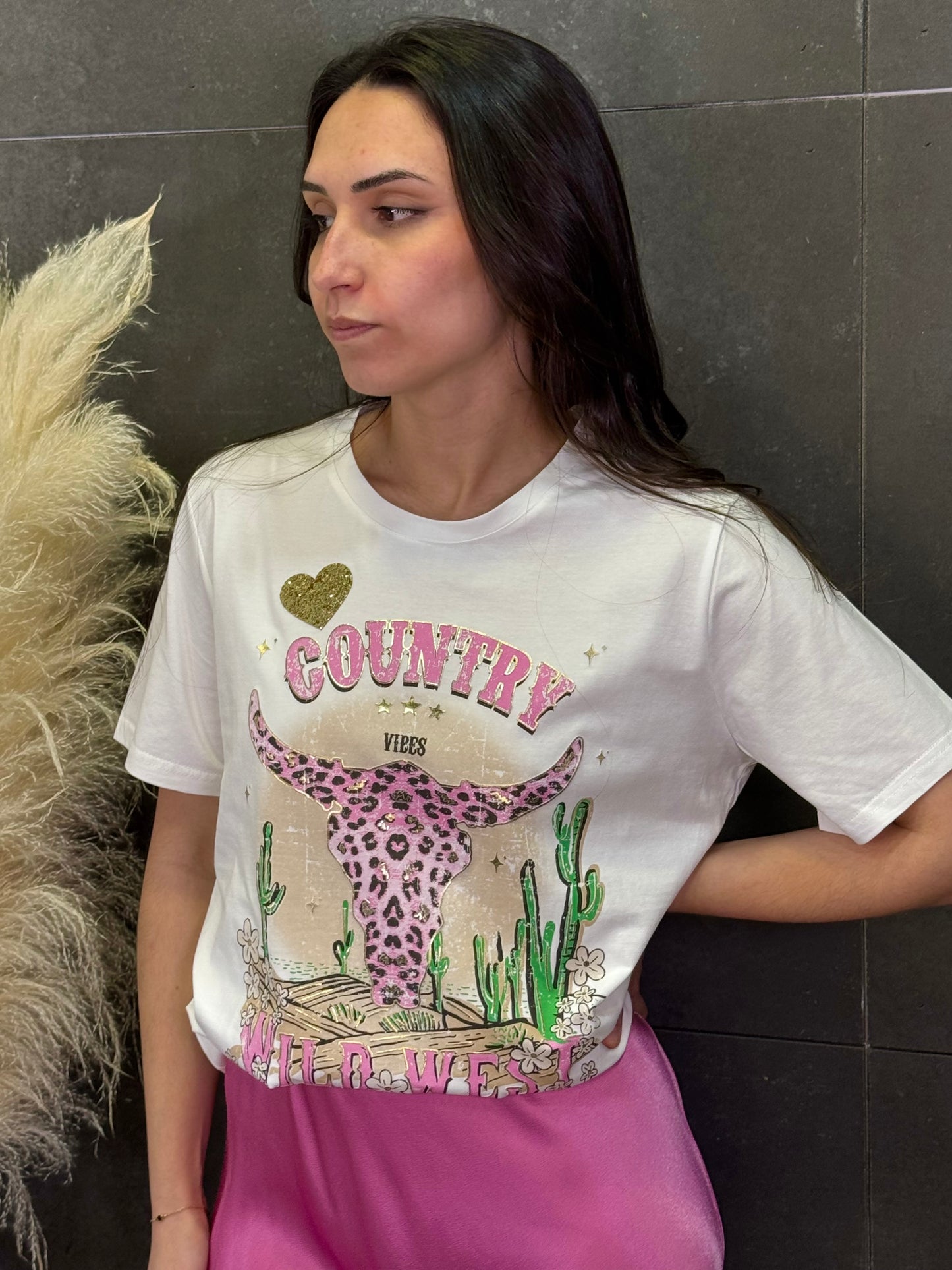 Camiseta Cowboy rosa