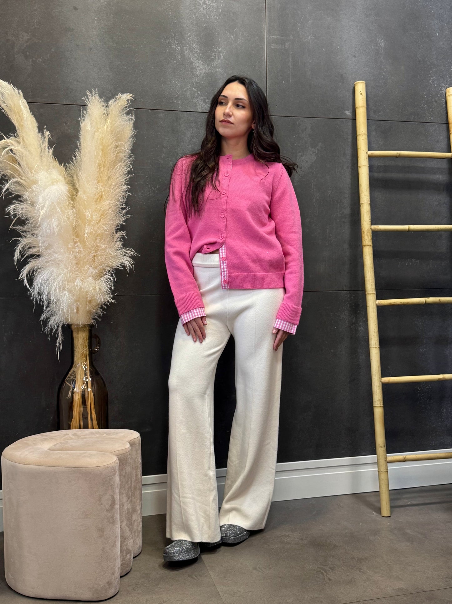 Chaqueta Vichy fucsia
