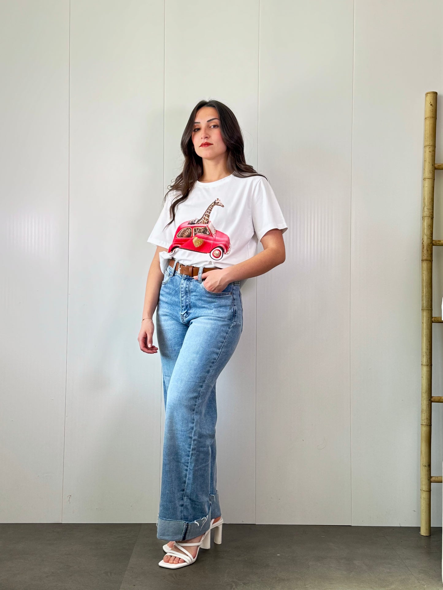 Camiseta jirafa roja