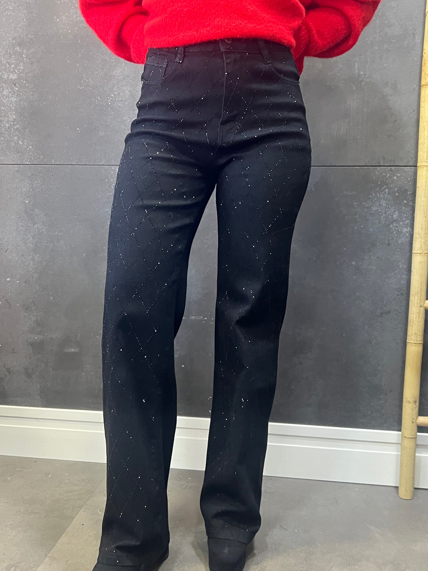 Pantalón Rombos Negro