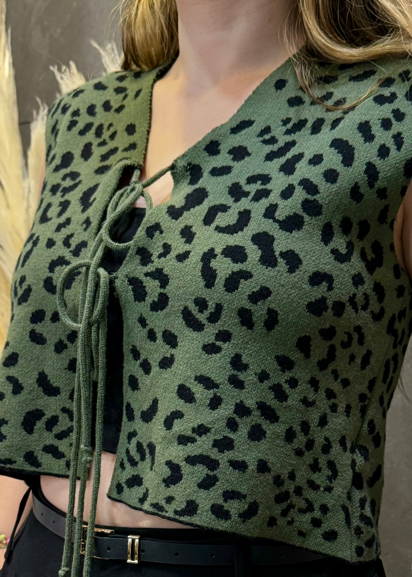 Chaleco punto leopardo